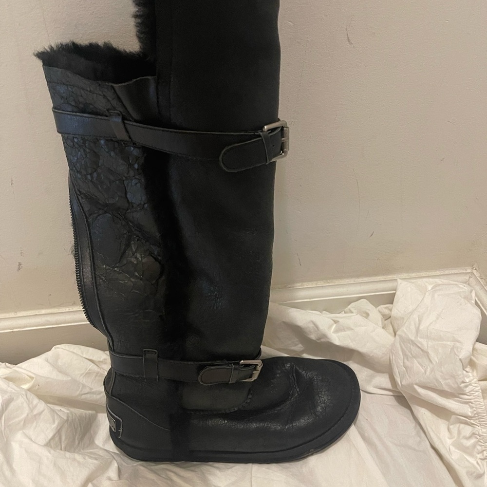 Australia Luxe Collective Black Tall Winter Boots with Buckles